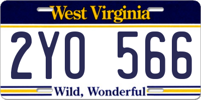 WV license plate 2YO566