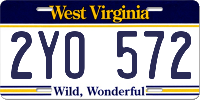WV license plate 2YO572