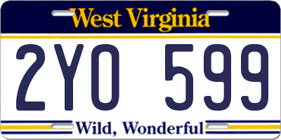 WV license plate 2YO599