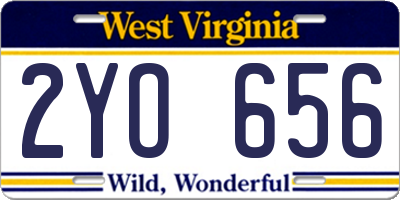 WV license plate 2YO656
