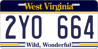 WV license plate 2YO664