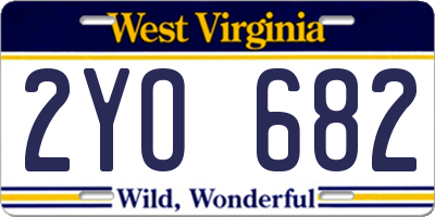 WV license plate 2YO682