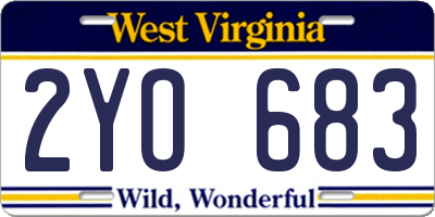 WV license plate 2YO683