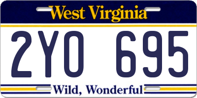 WV license plate 2YO695