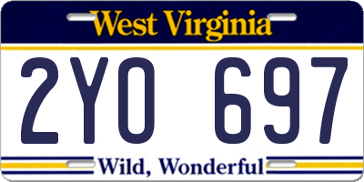 WV license plate 2YO697