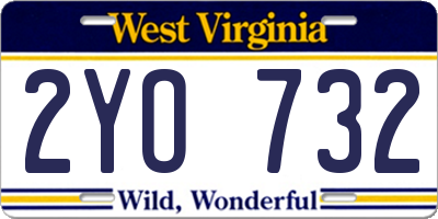 WV license plate 2YO732