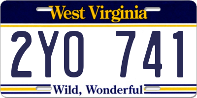 WV license plate 2YO741