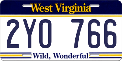 WV license plate 2YO766