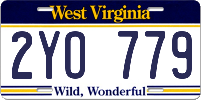 WV license plate 2YO779