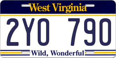 WV license plate 2YO790