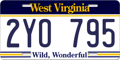 WV license plate 2YO795