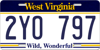 WV license plate 2YO797