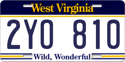 WV license plate 2YO810