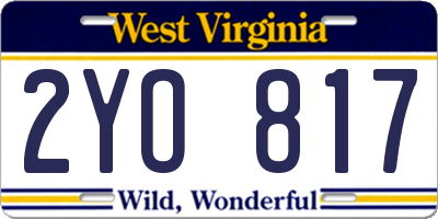 WV license plate 2YO817