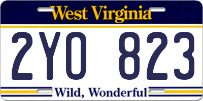 WV license plate 2YO823