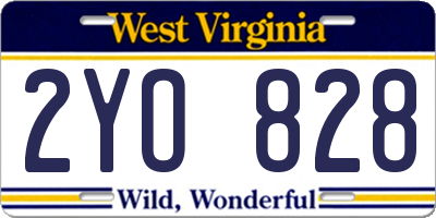 WV license plate 2YO828