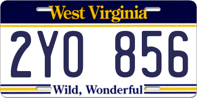 WV license plate 2YO856