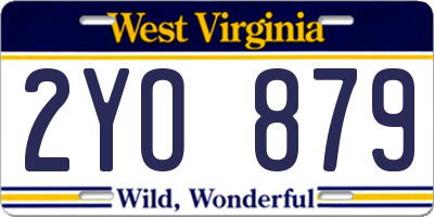 WV license plate 2YO879