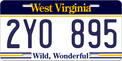 WV license plate 2YO895