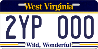WV license plate 2YP000