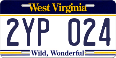 WV license plate 2YP024