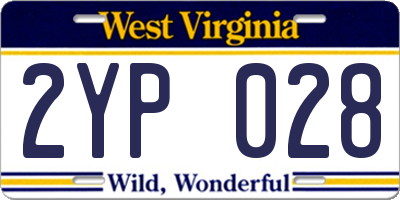 WV license plate 2YP028