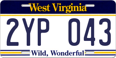 WV license plate 2YP043