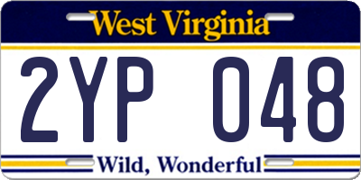 WV license plate 2YP048