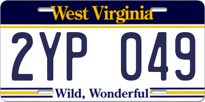 WV license plate 2YP049