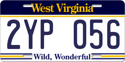 WV license plate 2YP056