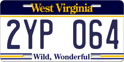 WV license plate 2YP064