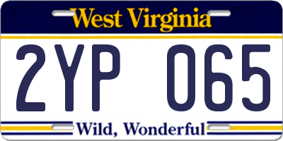 WV license plate 2YP065
