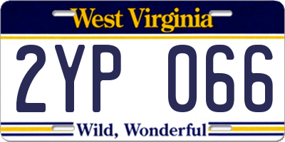 WV license plate 2YP066