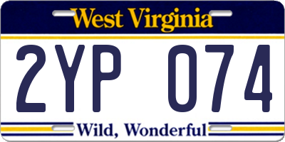 WV license plate 2YP074