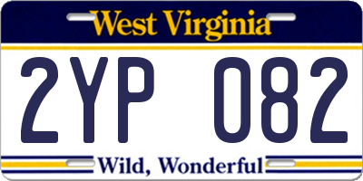 WV license plate 2YP082