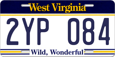 WV license plate 2YP084