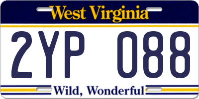 WV license plate 2YP088