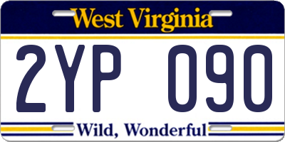 WV license plate 2YP090