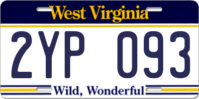 WV license plate 2YP093