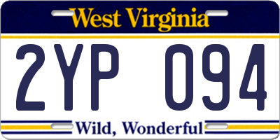 WV license plate 2YP094