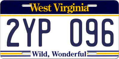 WV license plate 2YP096