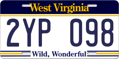WV license plate 2YP098