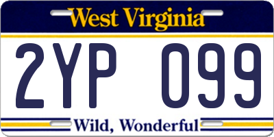 WV license plate 2YP099