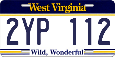 WV license plate 2YP112