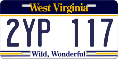 WV license plate 2YP117