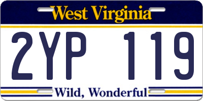 WV license plate 2YP119