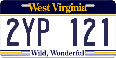 WV license plate 2YP121