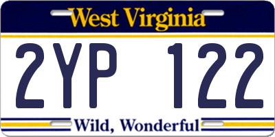 WV license plate 2YP122