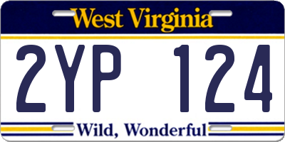 WV license plate 2YP124