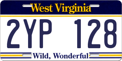 WV license plate 2YP128